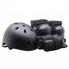 Комплект детской защиты + Шлем Clean размер S. Черный
