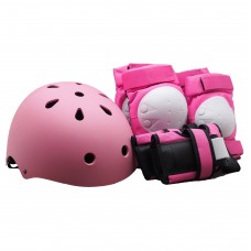 Комплект детской защиты + Шлем Clean размер S розовый