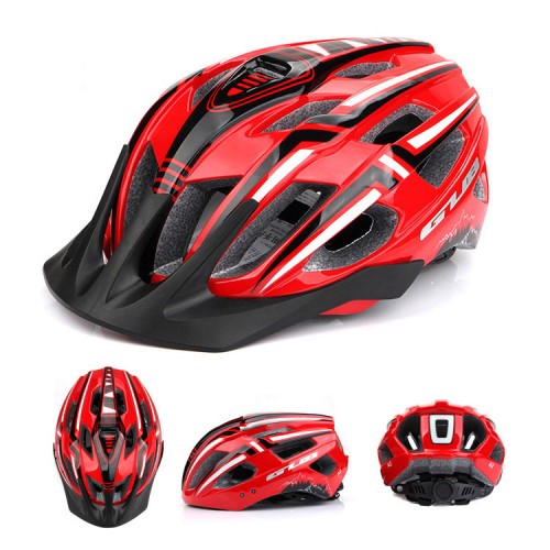 Шлем для роликов с козырьком GUB A2 с фонариком красный (56-59) в магазине Rollbay.ru