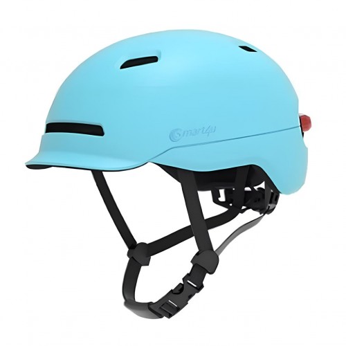 Шлем для роликов с козырьком Smart4u с фонариком голубой (54-58) в магазине Rollbay.ru