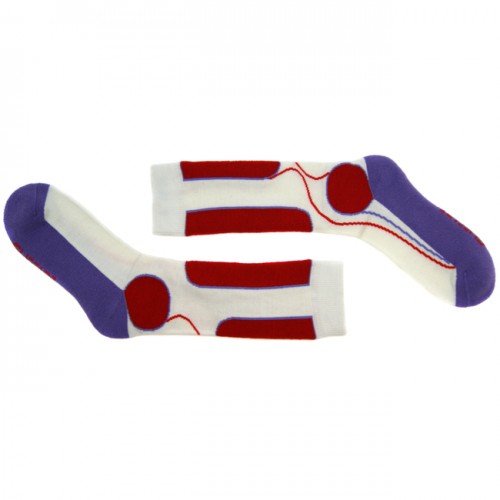 Носки для катания на роликах спортивные бело-фиолетовые в магазине Rollbay.ru