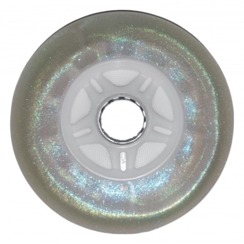 Колесо для роликов Nova Glitter светящееся 100mm/85A белое в магазине Rollbay.ru