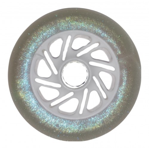 Колесо для роликов Nova Glitter светящееся 110mm/85A белое в магазине Rollbay.ru
