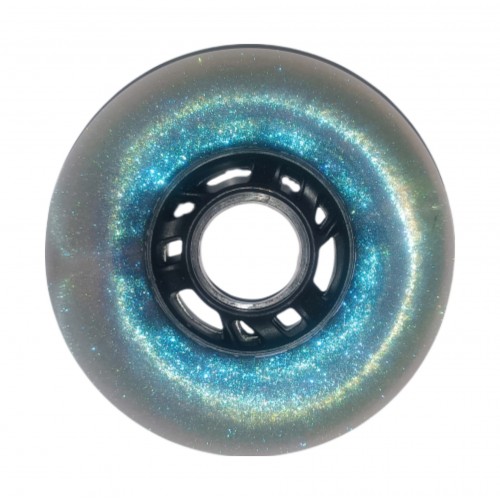 Колесо для роликов Nova Glitter 80mm/85A голубое в магазине Rollbay.ru