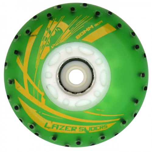 Колесо для роликов светящиеся Flying Eagle Lazer Sliders +Spark зеленый в магазине Rollbay.ru