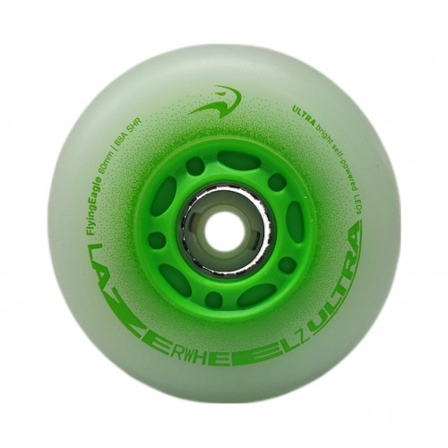 Колесо для роликов светящееся Flying Eagle LazerWheelz Ultra 72-80mm/88A зеленое в магазине Rollbay.ru