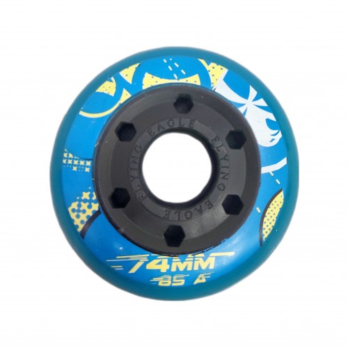 Колесо для детских роликов Flying Eagle S6S 62-74mm/85A синее 2024 в магазине Rollbay.ru