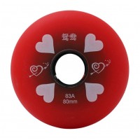 Колесо для роликов Hearts 62-80mm/83A красное