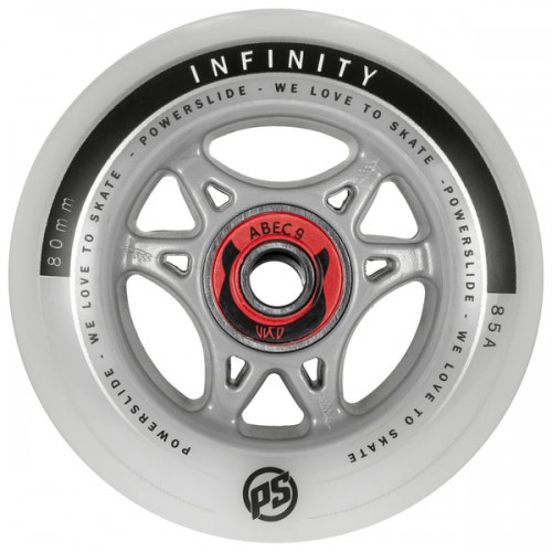 Колеса для роликов Powerslide Infinity 80mm/85A Колеса/Подшипники/Втулки набор 4-pack в магазине Rollbay.ru