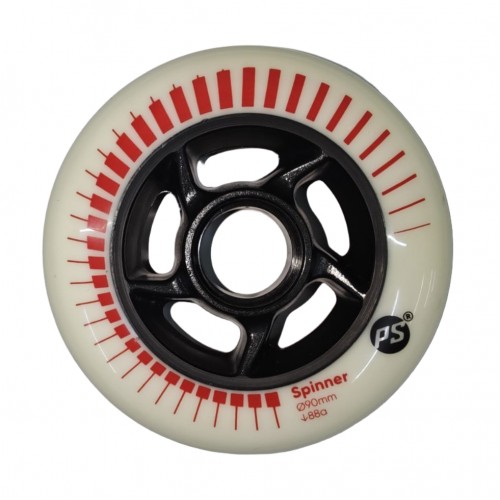 Колеса для роликов Powerslide Spinner 90mm/88A 6-pack белые в магазине Rollbay.ru