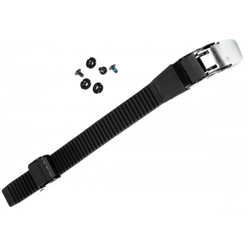 Набор Верхний стреп + бакля черные/серебро для роликов Powerslide 22см в магазине Rollbay.ru