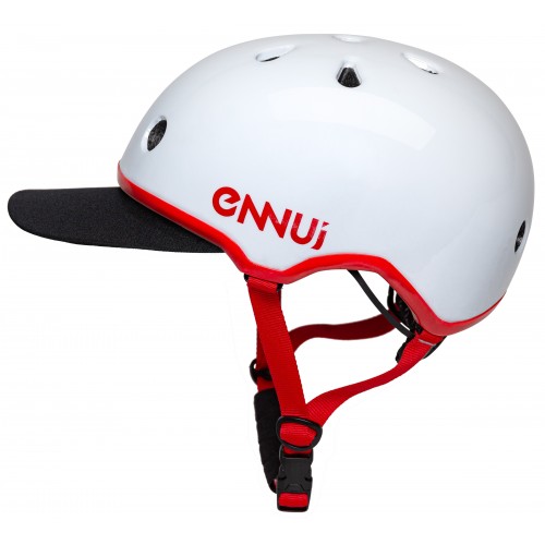 Шлем для роликов Ennui Elite White Red Shiny 54-59 со съемным козырьком в магазине Rollbay.ru