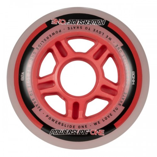 Колесо для роликов Powerslide One Wheels 76-80mm/82A Red в магазине Rollbay.ru