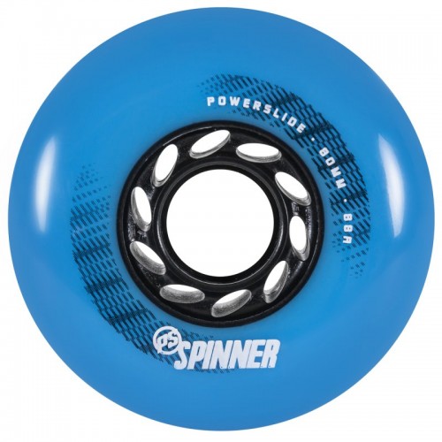 Колеса для роликов Powerslide Spinner 80mm/88A. Синий 4-pack в магазине Rollbay.ru