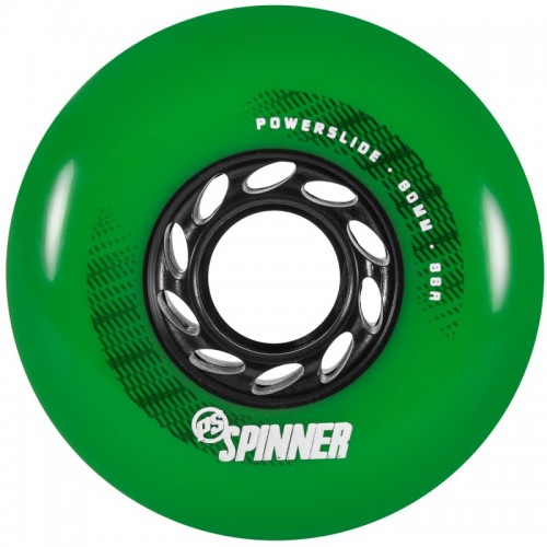 Колеса для роликов Powerslide Spinner 80mm/88A зеленый 4-pack в магазине Rollbay.ru